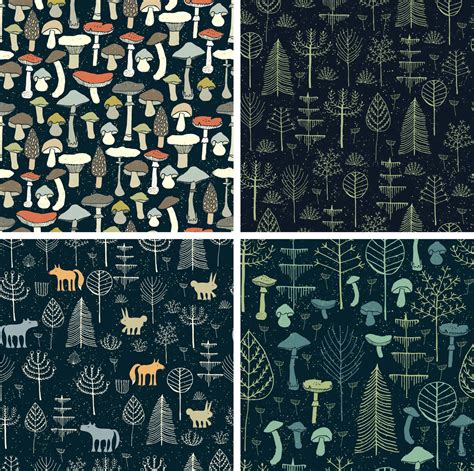 Magical forest inspired patterns